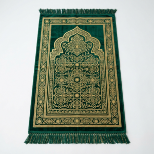 Premium Velvet Emerald Janamaz (Prayer Mat)